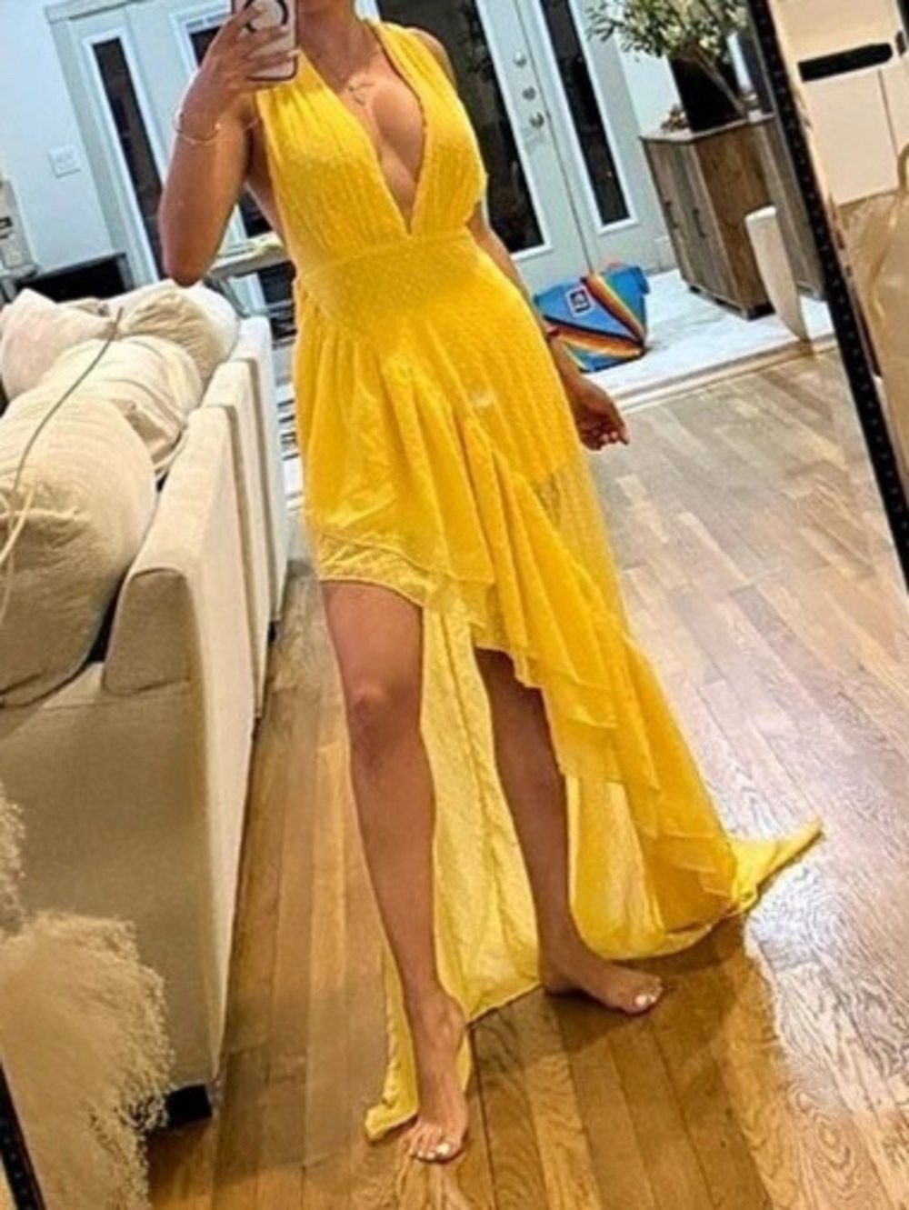 Yellow High-Low Dress - Picture 3 of 4